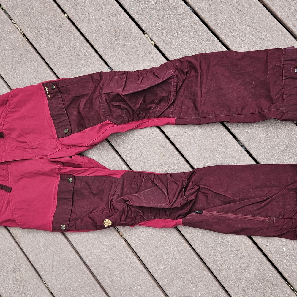 Rare FjallRaven  Burgundy and Pink Cargo Trousers